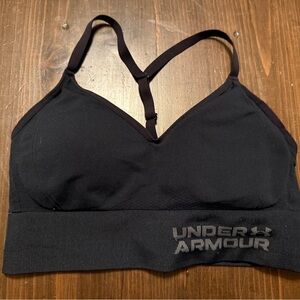 Under Armour Black Seamless Light-Support Sports Bra with Logo